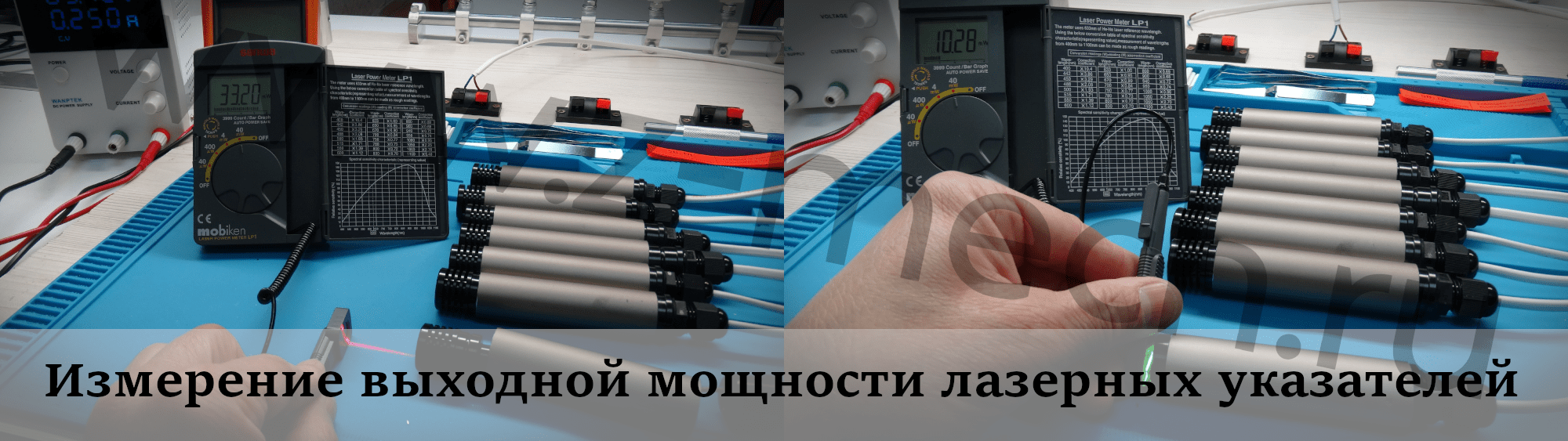 Измерение выходной мощности лазерных указателей